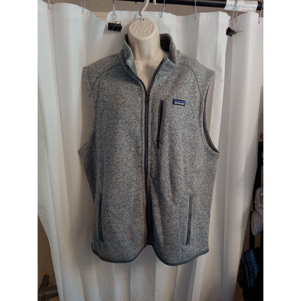 Patagonia Men's Fleece Vest Gray Zip Up Pockets XL